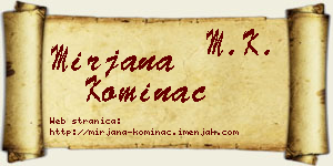 Mirjana Kominac vizit kartica
